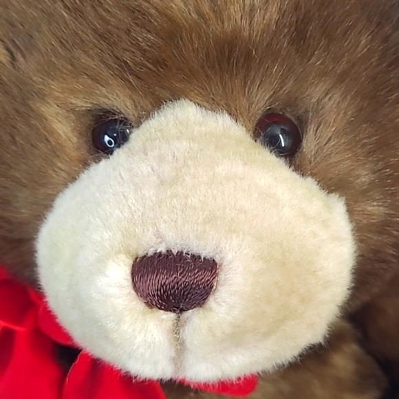 GUND 19" Classic Brown Teddy Bear Red Ribbon & Star Plush Stuffed Animal Toy - Picture 10 of 13